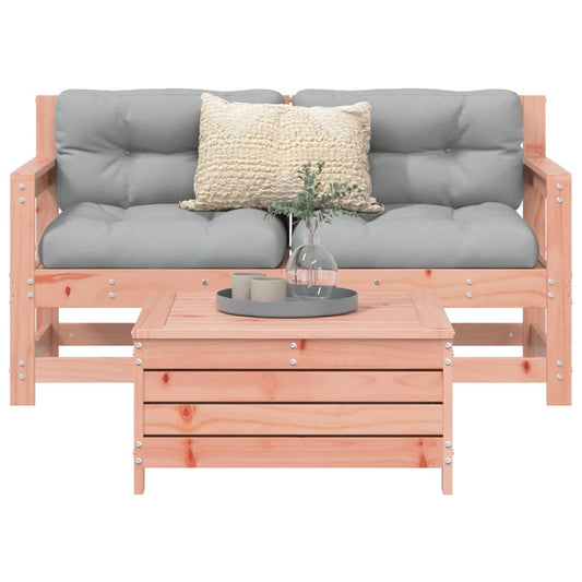 3 Piece Garden Sofa Set Solid Wood Douglas Fir