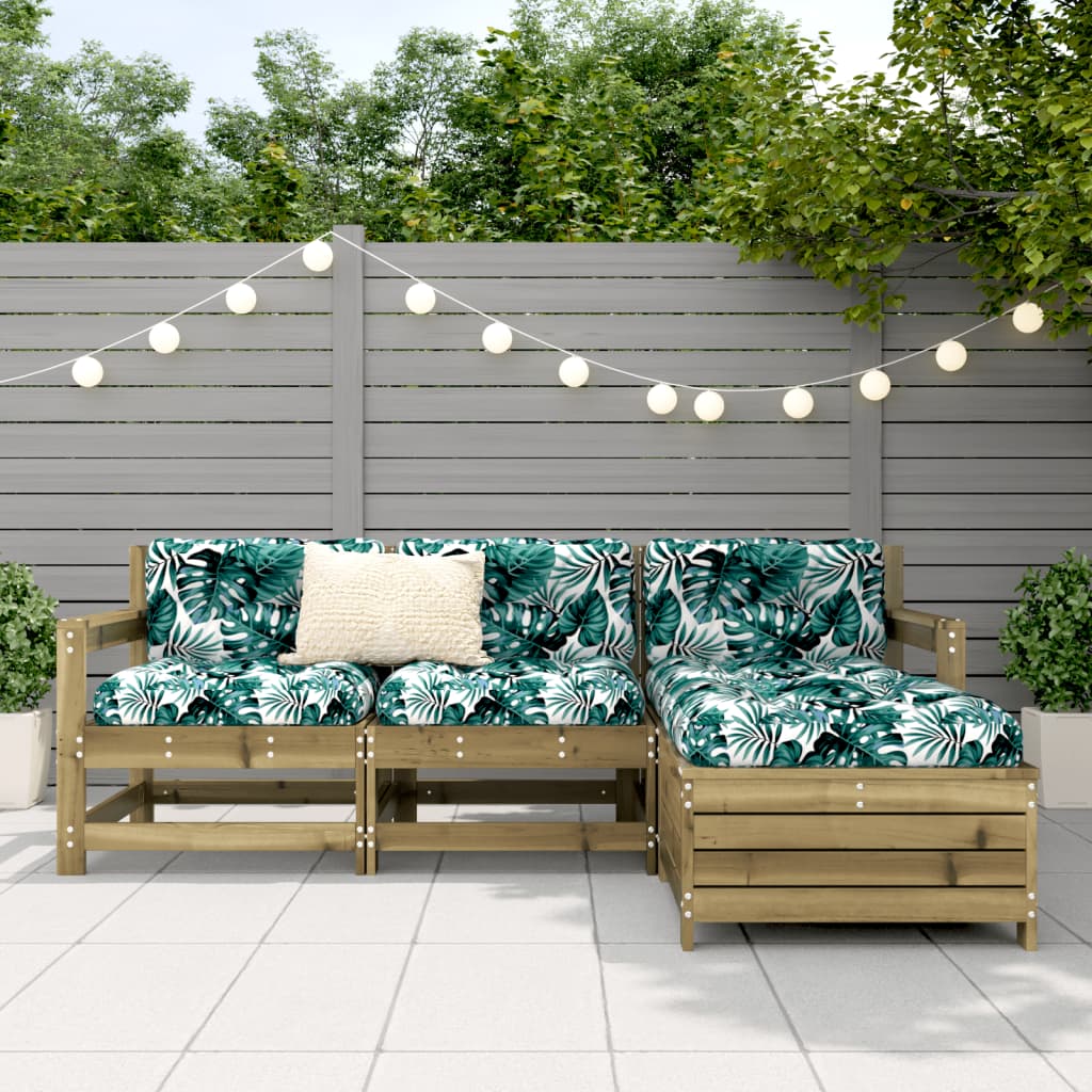 4 Piece Garden Sofa Set Impregnated Wood Pine