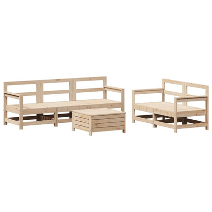 6 Piece Garden Sofa Set Solid Wood Pine