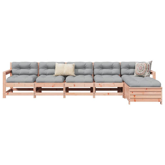 6 Piece Garden Sofa Set Solid Wood Douglas Fir