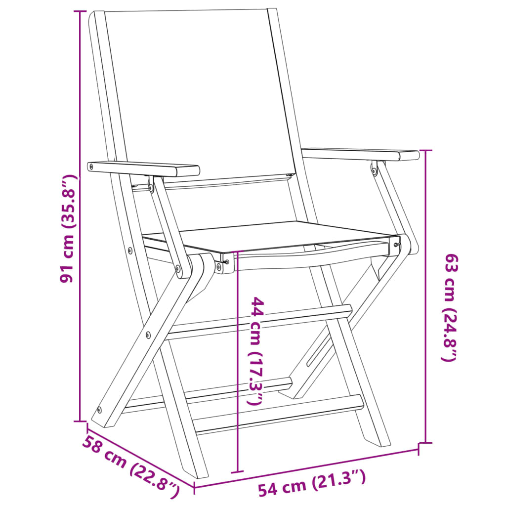 Folding Garden Chairs 4 Pcs Blue And White Fabric And Solid Wood