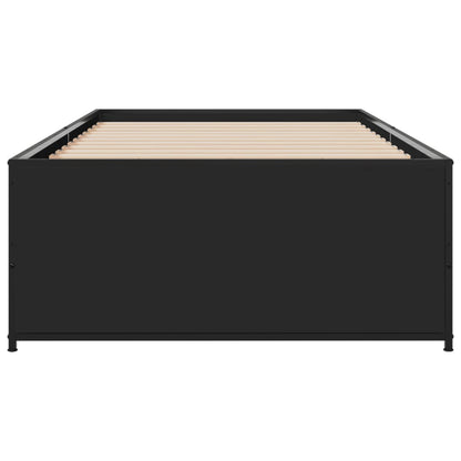 Bed Frame Black 90X200 Cm Engineered Wood And Metal