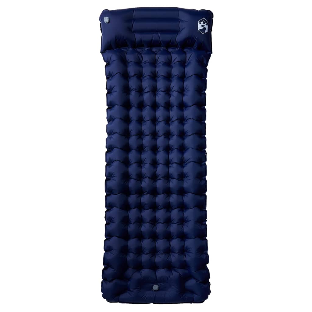 Self Inflating Camping Mattress With Pillow 1-Person Navy Blue