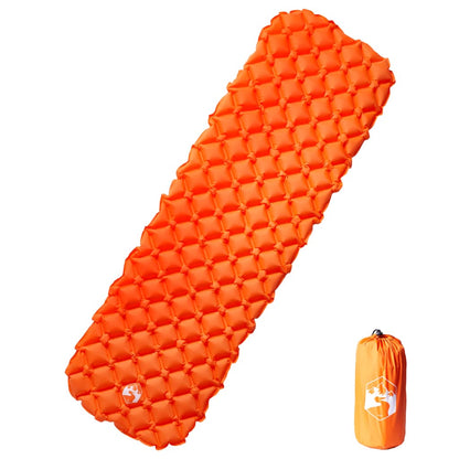 Inflating Camping Mattress 1-Person Orange 190X58X6 Cm