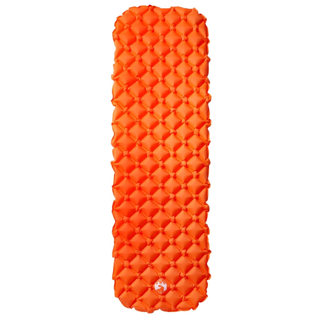 Inflating Camping Mattress 1-Person Orange 190X58X6 Cm