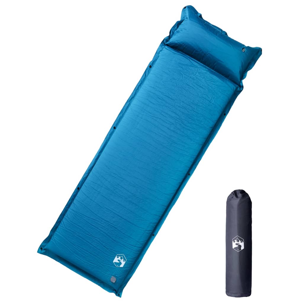 Self Inflating Camping Mattress With Pillow 1-Person Turquoise