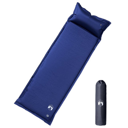 Self Inflating Camping Mattress With Integrated Pillow Navy Blue