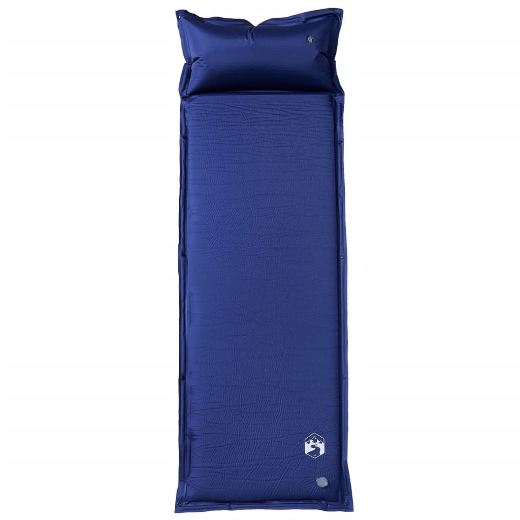 Self Inflating Camping Mattress With Integrated Pillow Navy Blue