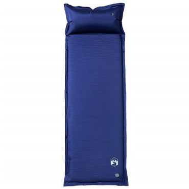 Self Inflating Camping Mattress With Integrated Pillow Navy Blue