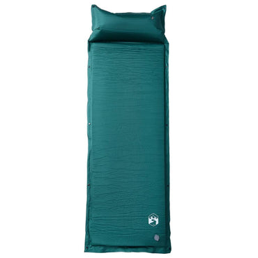 Self Inflating Camping Mattress With Pillow 1-Person Green