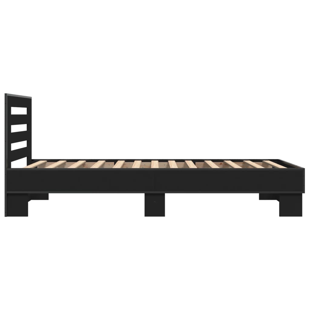 Bed Frame Without Mattress Black 90X200 Cm