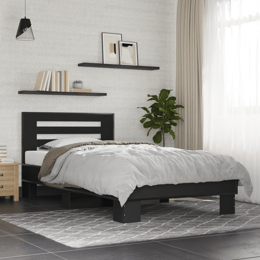 Bed Frame Without Mattress Black 75X190 Cm Small Single