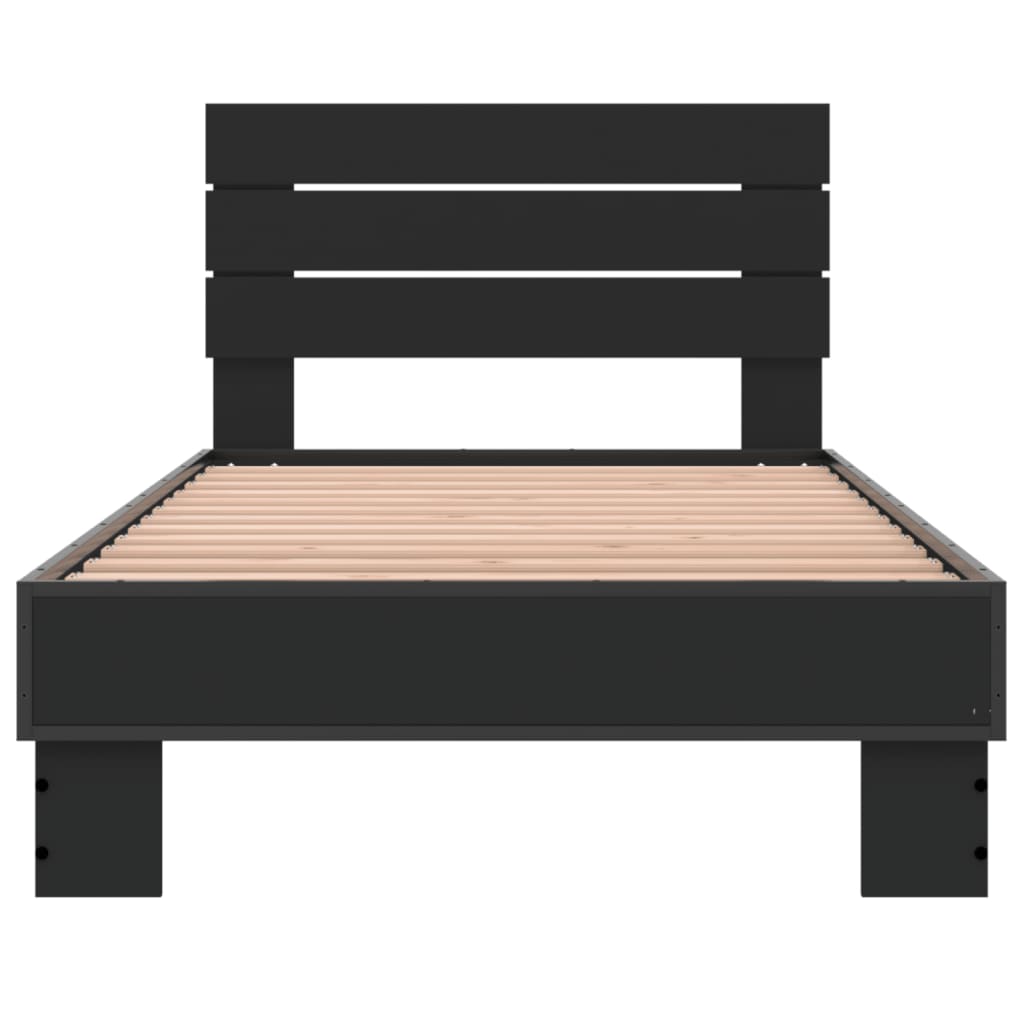 Bed Frame Without Mattress Black 75X190 Cm Small Single