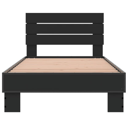 Bed Frame Without Mattress Black 75X190 Cm Small Single