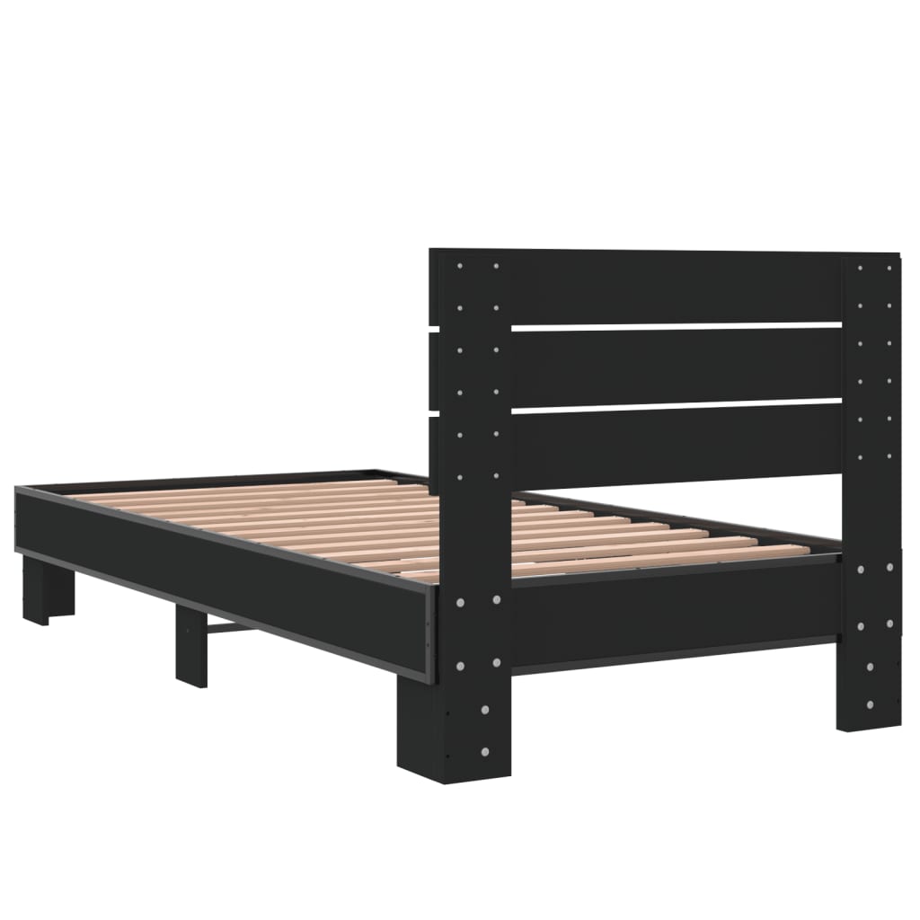 Bed Frame Without Mattress Black 90X190 Cm Single