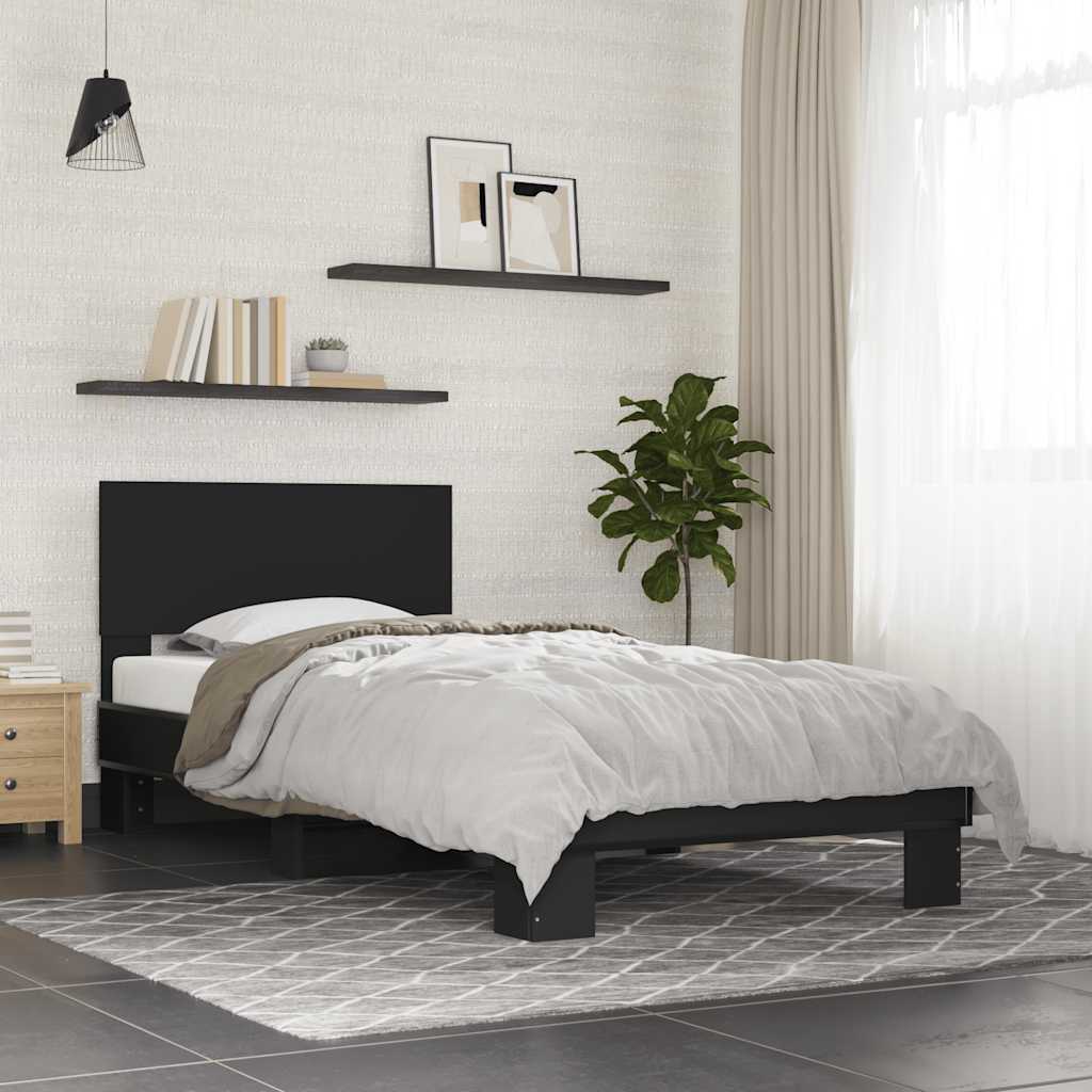 Bed Frame Without Mattress Black 100X200 Cm