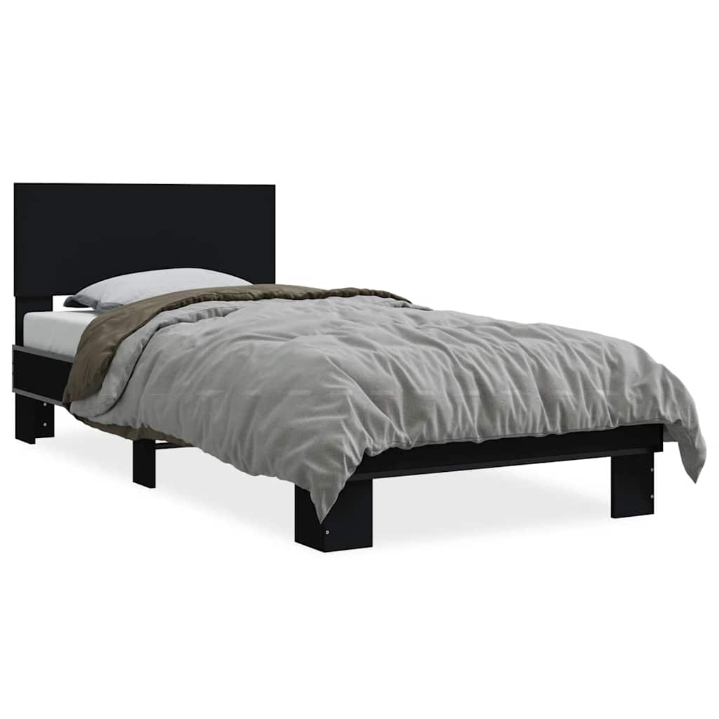 Bed Frame Without Mattress Black 75X190 Cm Small Single