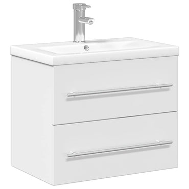 Bathroom Sink Cabinet With Built-In Basin High Gloss White