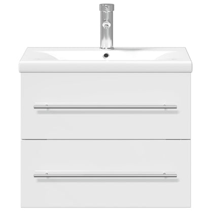 Bathroom Sink Cabinet With Built-In Basin High Gloss White