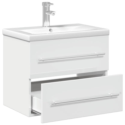 Bathroom Sink Cabinet With Built-In Basin High Gloss White