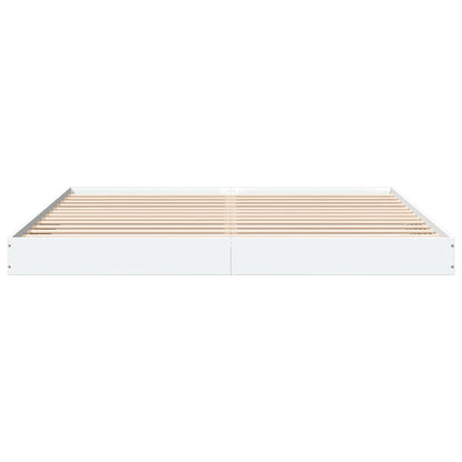 Bed Frame White 180X200 Cm Super King Engineered Wood