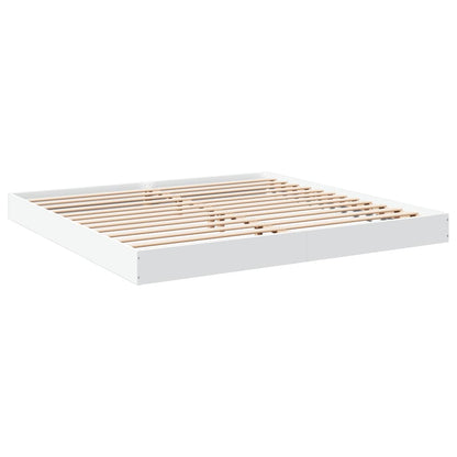 Bed Frame White 180X200 Cm Super King Engineered Wood