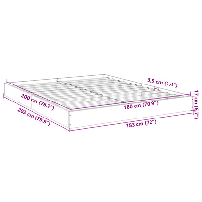 Bed Frame White 180X200 Cm Super King Engineered Wood