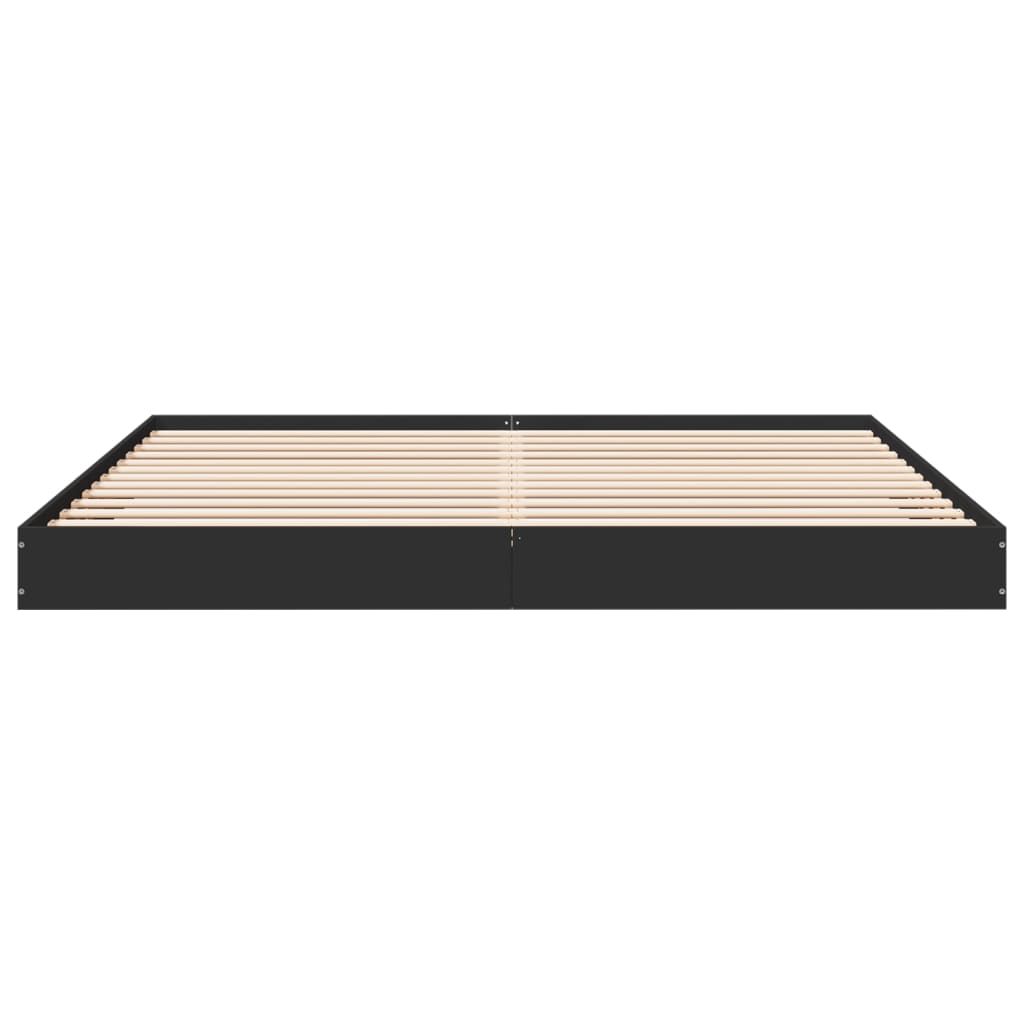 Bed Frame Black 180X200 Cm Super King Engineered Wood