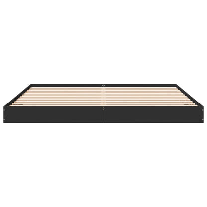 Bed Frame Black 180X200 Cm Super King Engineered Wood