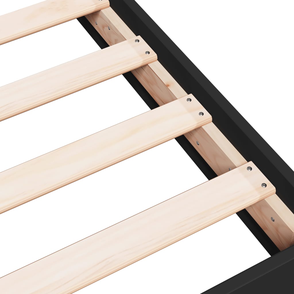 Bed Frame Black 180X200 Cm Super King Engineered Wood