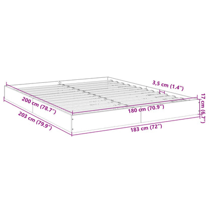 Bed Frame Black 180X200 Cm Super King Engineered Wood