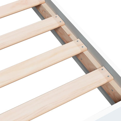 Bed Frame White 150X200 Cm King Size Engineered Wood