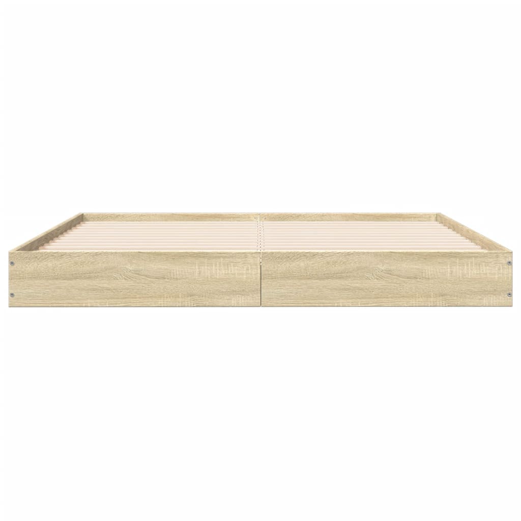 Bed Frame Sonoma Oak 150X200 Cm King Size Engineered Wood