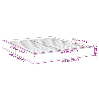 Bed Frame Sonoma Oak 150X200 Cm King Size Engineered Wood