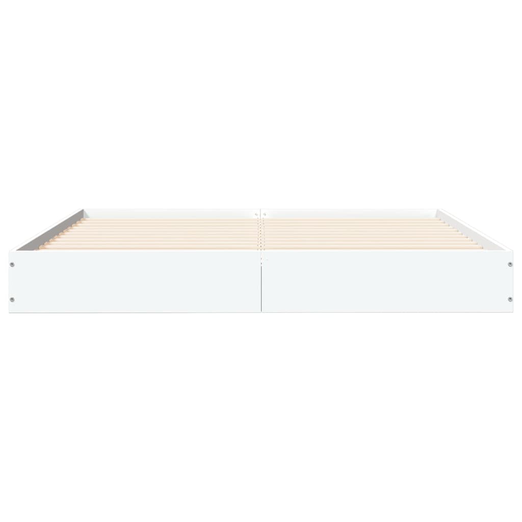 Bed Frame Without Mattress White 120X190 Cm Small Double Engineered Wood