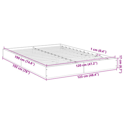 Bed Frame Without Mattress White 120X190 Cm Small Double Engineered Wood