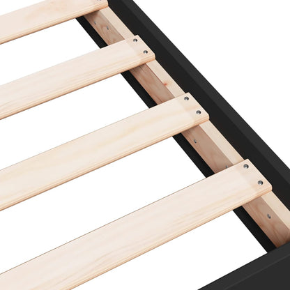 Bed Frame Black 120X190 Cm Small Double Engineered Wood