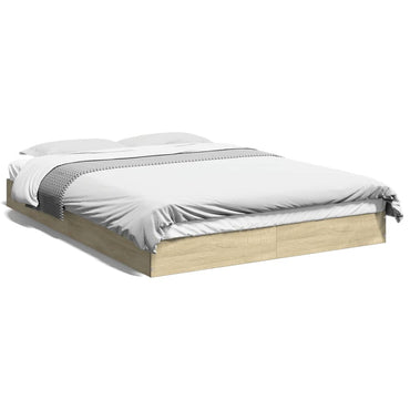 Bed Frame Without Mattress Sonoma Oak 120X190 Cm Small Double Engineered Wood