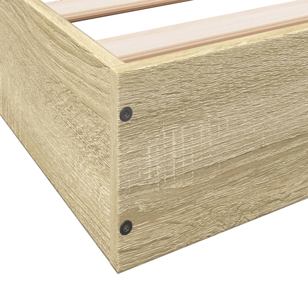 Bed Frame Without Mattress Sonoma Oak 120X190 Cm Small Double Engineered Wood