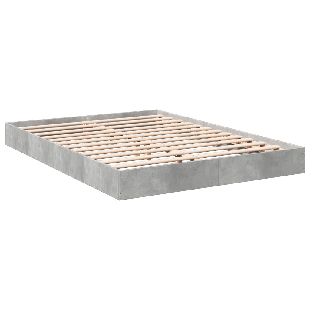 Bed Frame Concrete Grey 120X190 Cm Small Double Engineered Wood