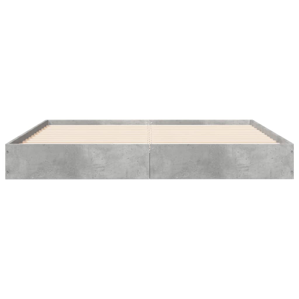 Bed Frame Concrete Grey 120X190 Cm Small Double Engineered Wood