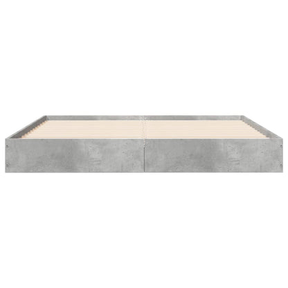 Bed Frame Concrete Grey 120X190 Cm Small Double Engineered Wood