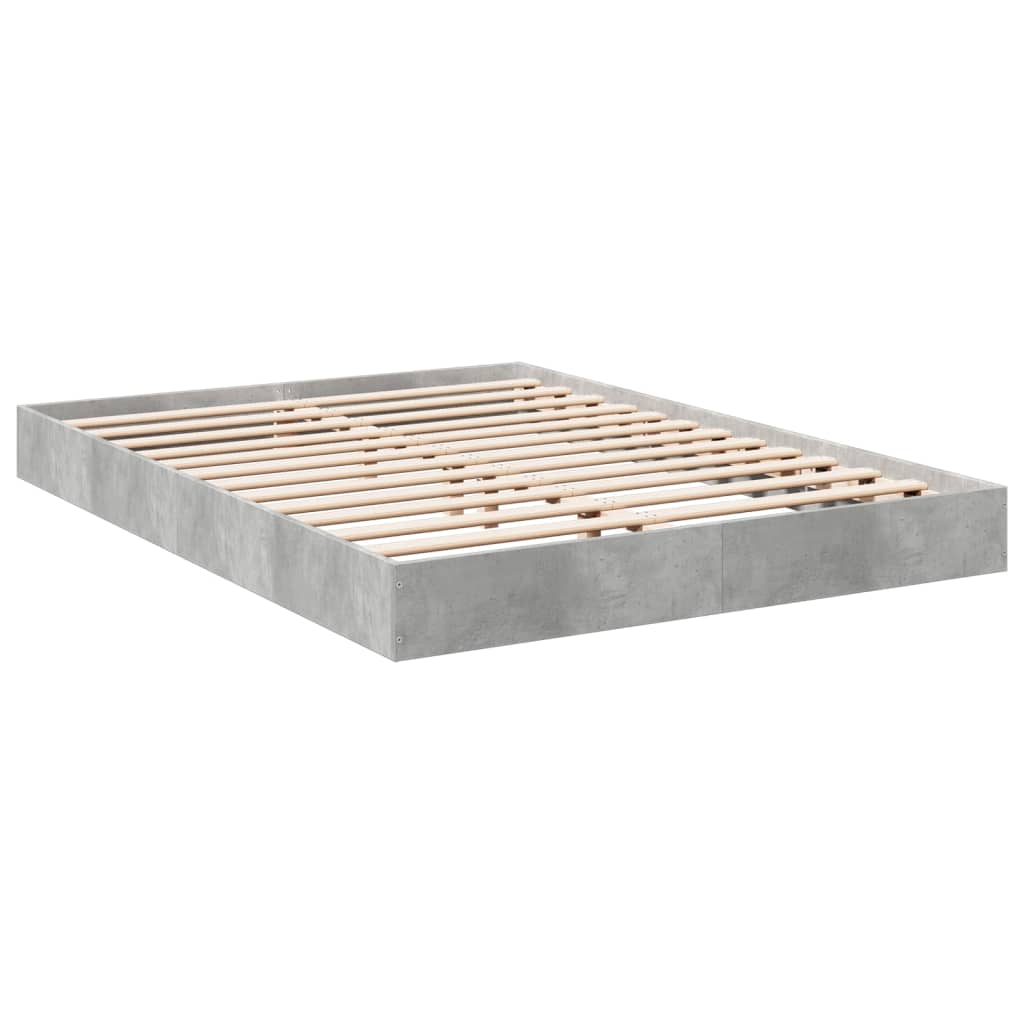 Bed Frame Concrete Grey 120X190 Cm Small Double Engineered Wood