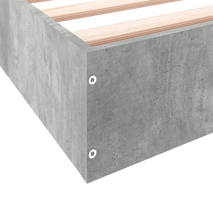 Bed Frame Concrete Grey 120X190 Cm Small Double Engineered Wood