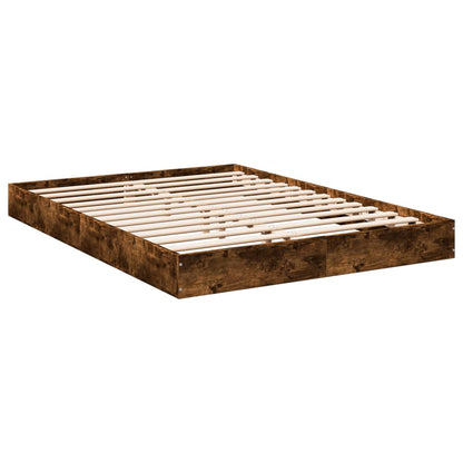 Bed Frame Smoked Oak 120X190 Cm Small Double Engineered Wood