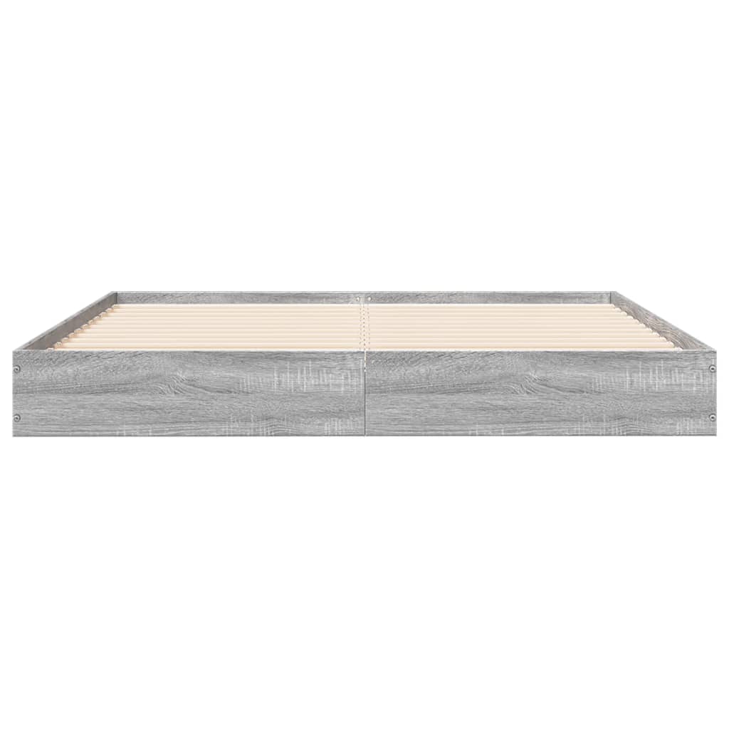 Bed Frame Grey Sonoma 120X190 Cm Small Double Engineered Wood