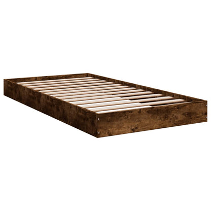 Bed Frame Smoked Oak 90X190 Cm Single Engineered Wood