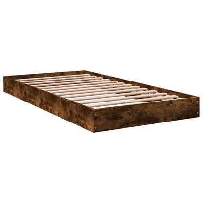 Bed Frame Smoked Oak 90X190 Cm Single Engineered Wood