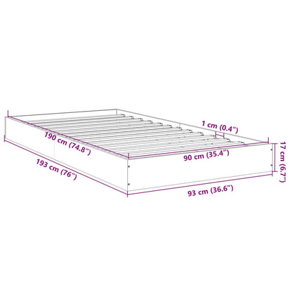 Bed Frame Smoked Oak 90X190 Cm Single Engineered Wood