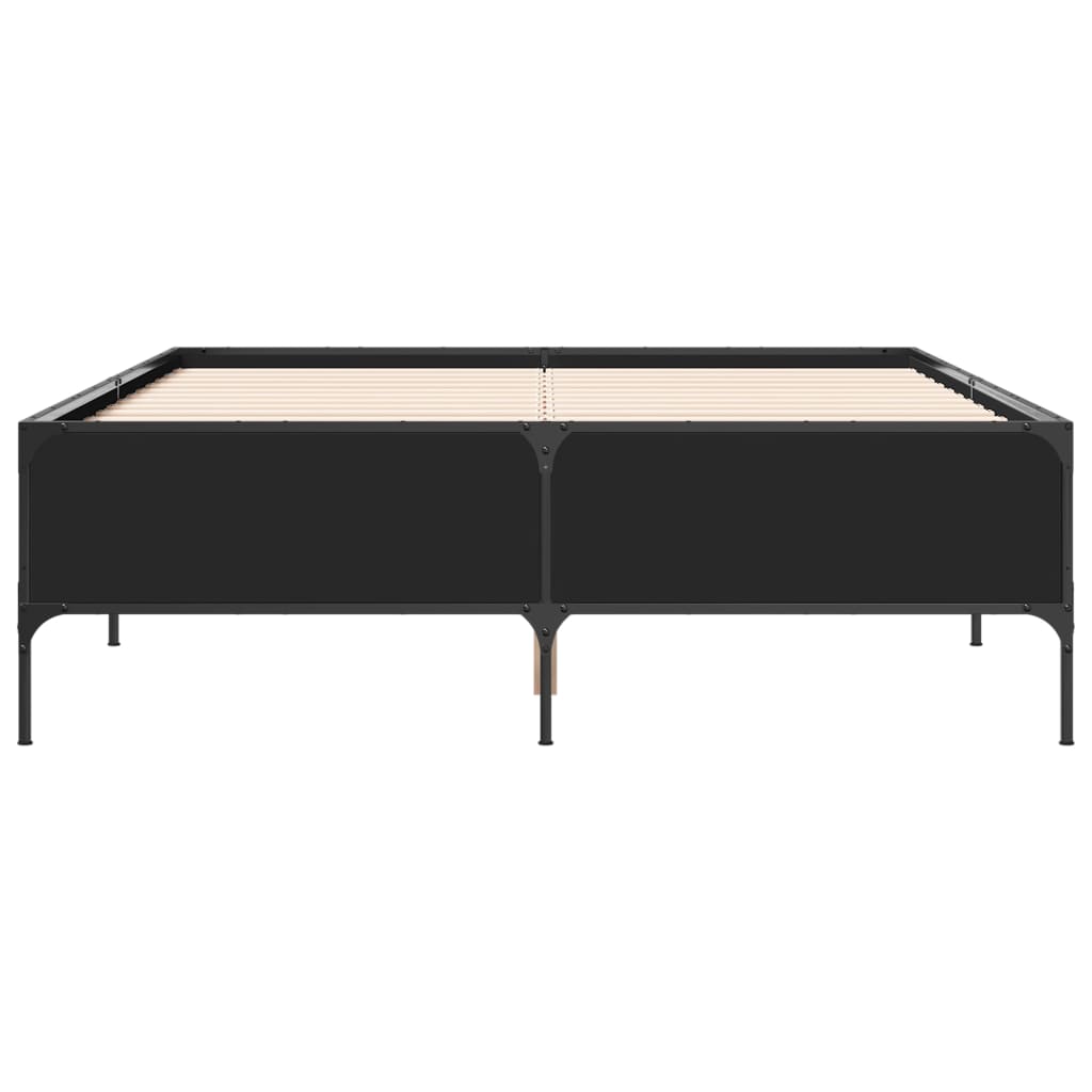 Bed Frame Without Mattress Black 140X190 Cm